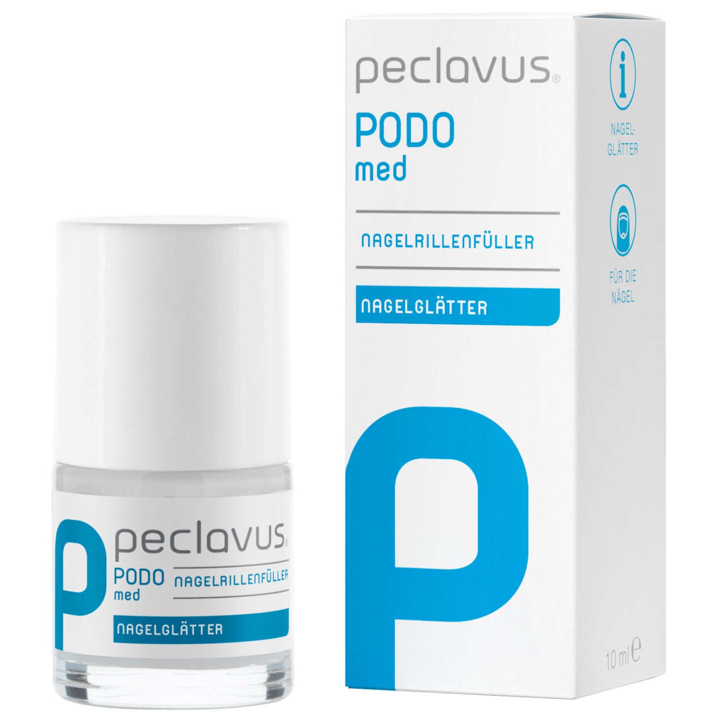 PECLAVUS PODOmed Nagelrillenfüller , 10ml, Pinselflasche und Umkarton