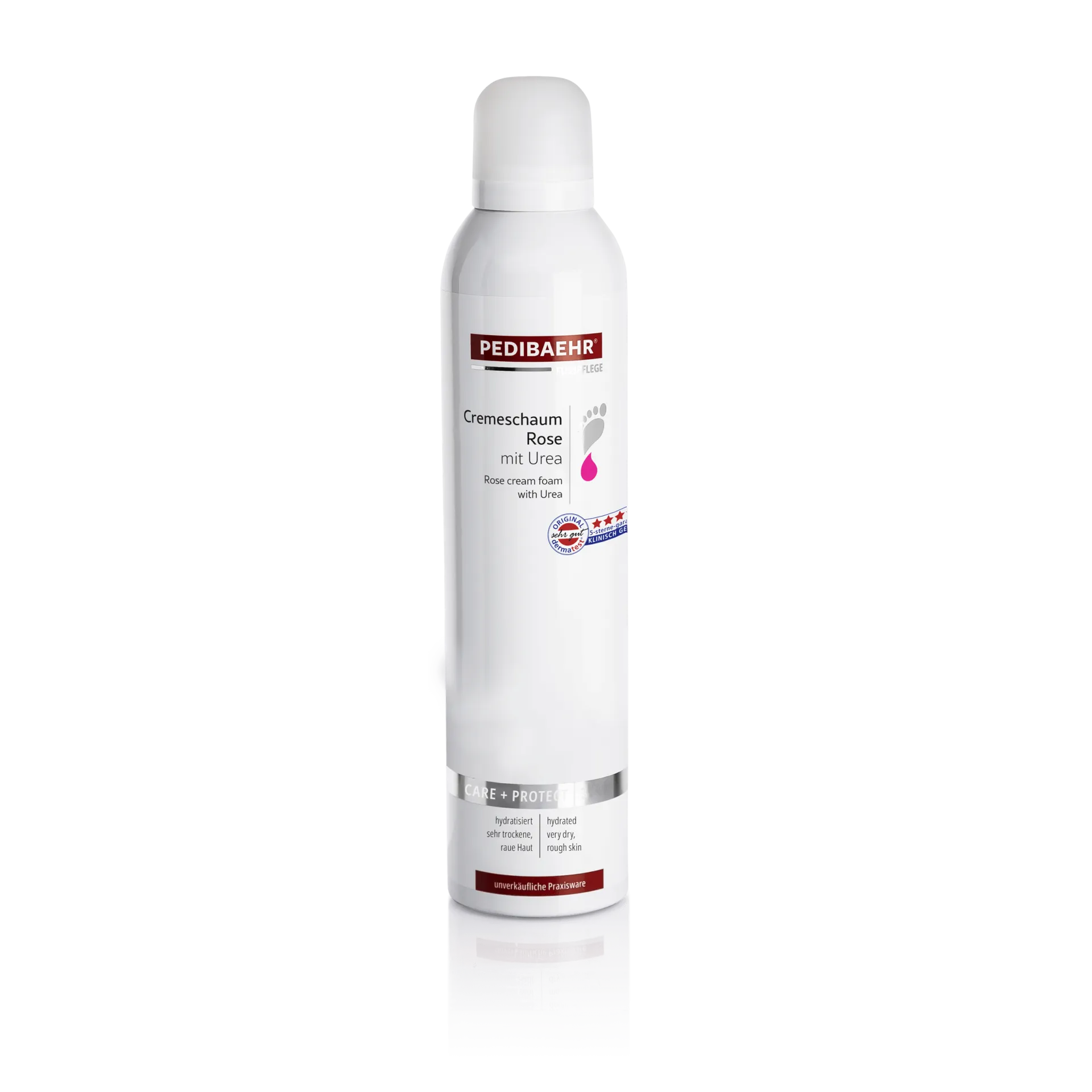 PEDIBAEHR Cremeschaum Rose – Intensive Pflege für sehr trockene Füße, 300ml