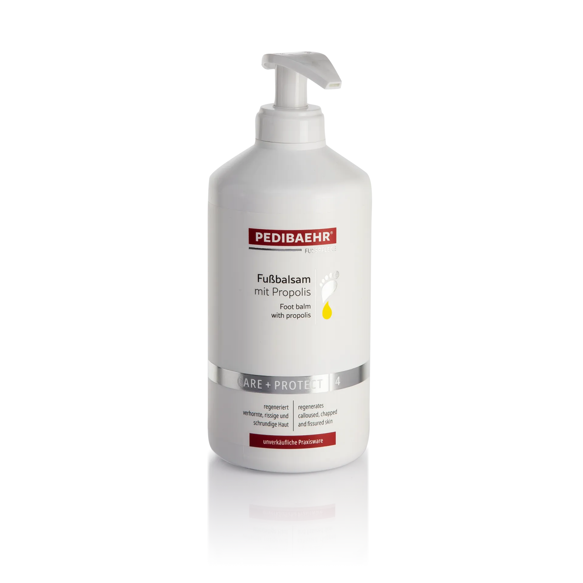 PEDIBAEHR Fussbalsam mit Propolis – regenerierende Pflege für beanspruchte Haut, 500ml, Pumpspender