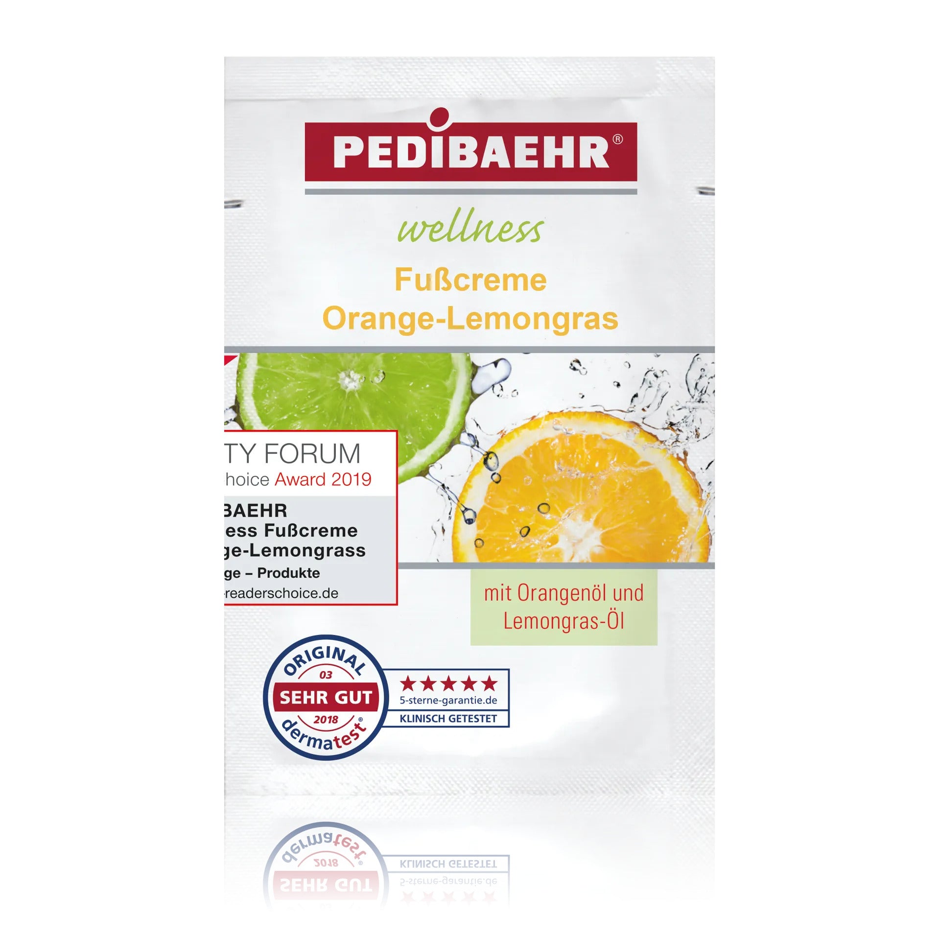 PEDIBAEHR Fußcreme Orange-Lemongras, 2ml, Sachet