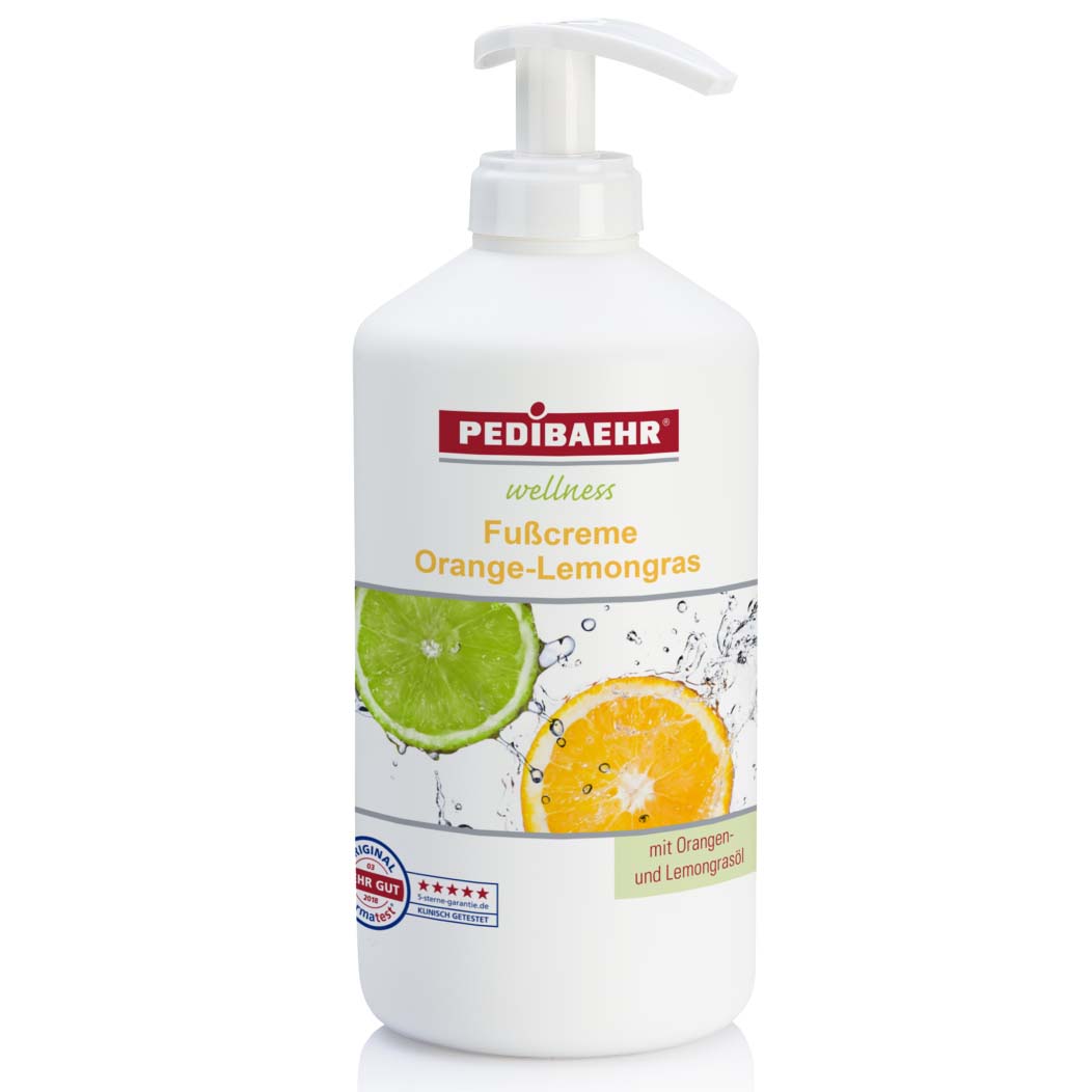PEDIBAEHR Fußcreme Orange-Lemongras , 500ml, Pumpflasche