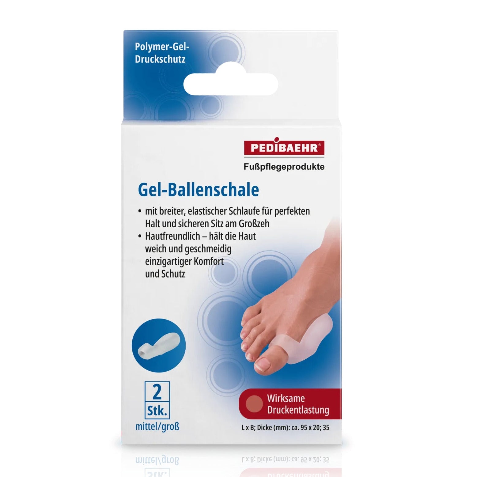 PEDIBAEHR Gel-Ballenschale, mittel/groß, 1stk, Verpackung