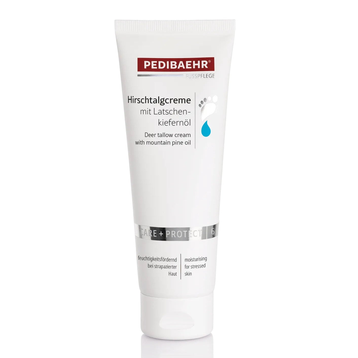 PEDIBAEHR Hirschtalgcreme mit Latschenkiefernöl – intensive Pflege bei Hornhaut, 125ml, Tube