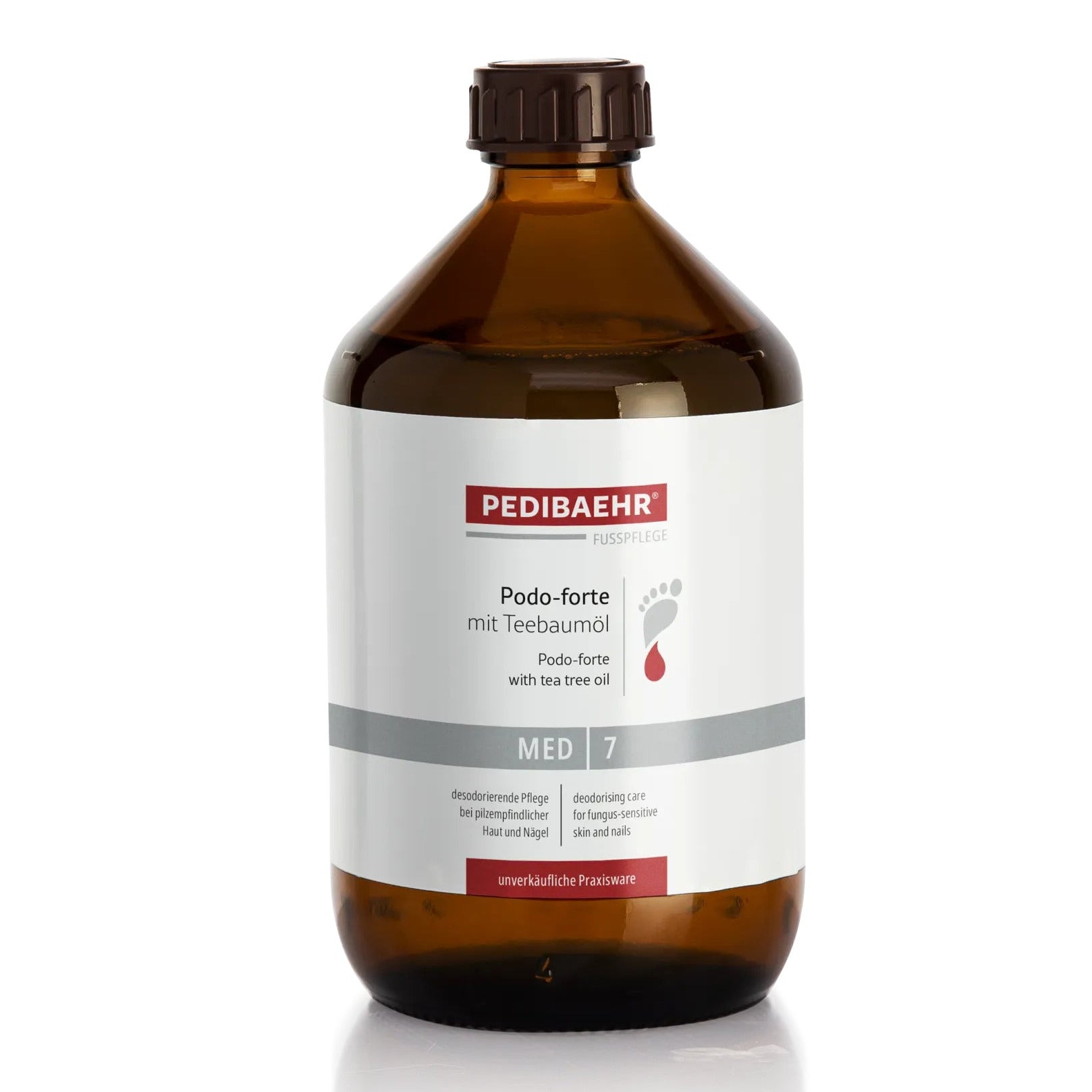 PEDIBAEHR Podo-Forte mit Teebaumöl – Pflege für Nägel und empfindliche Hautpartien, 500ml, Nachfüllflasche