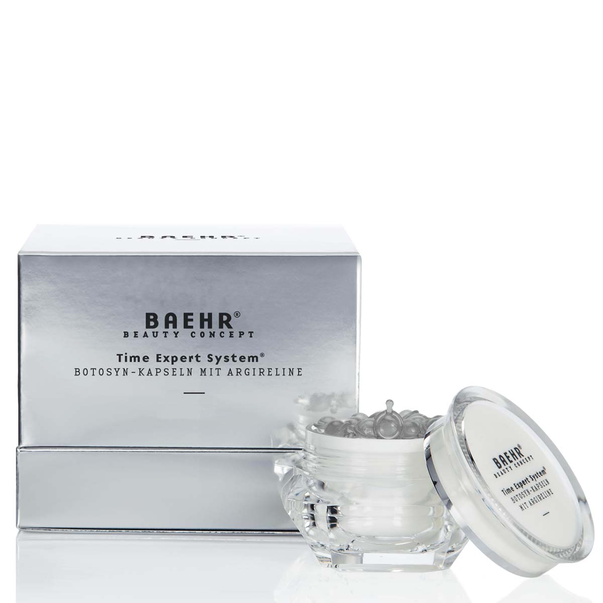 BAEHR Time Expert System - Botosyn-Kapseln mit Argireline, 30Stk, Faltschachtel und Tiegel offen