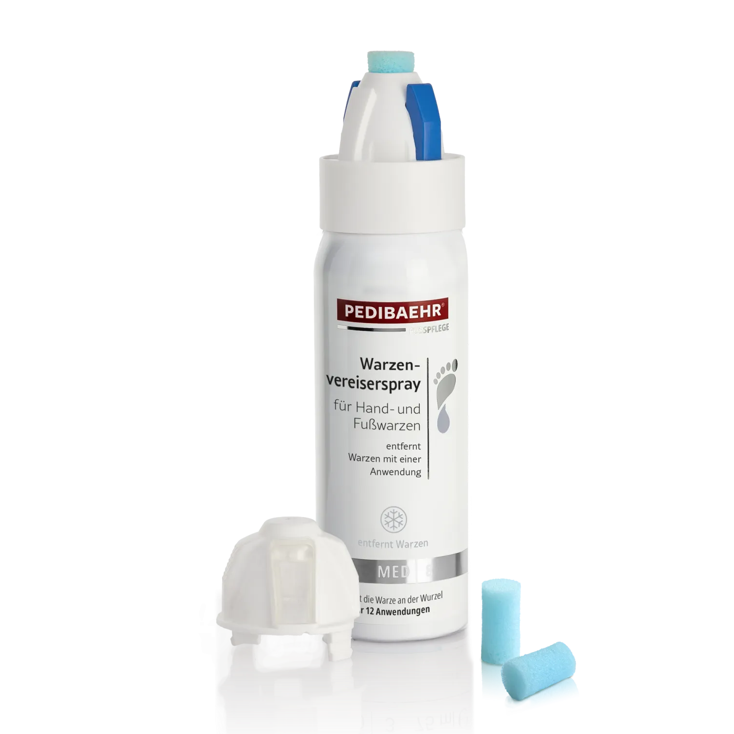 PEDIBAEHR Warzenvereiserspray für Hand- und Fußwarzen, 75ml, Produktteile