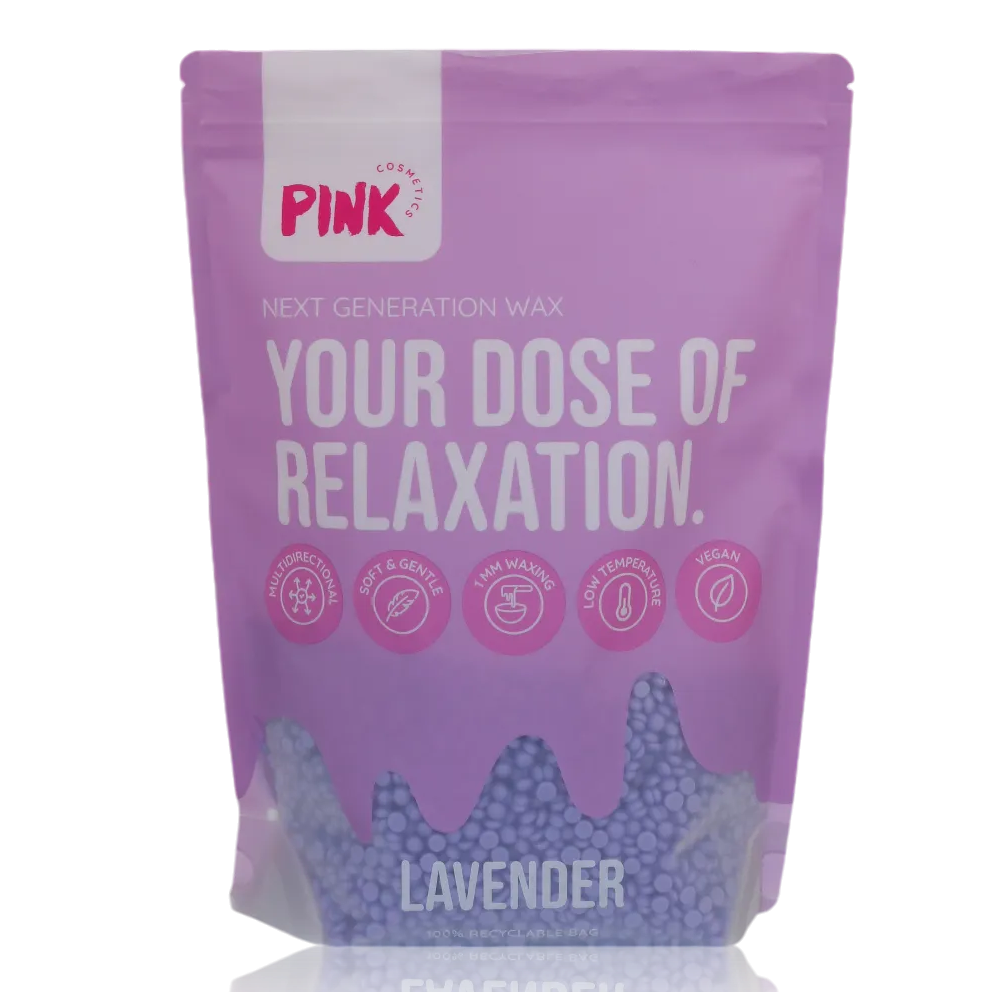 PINK COSMETICS Next Generation Wax – flexibles Premium-Wachs, 800g, Lavender Verpackung