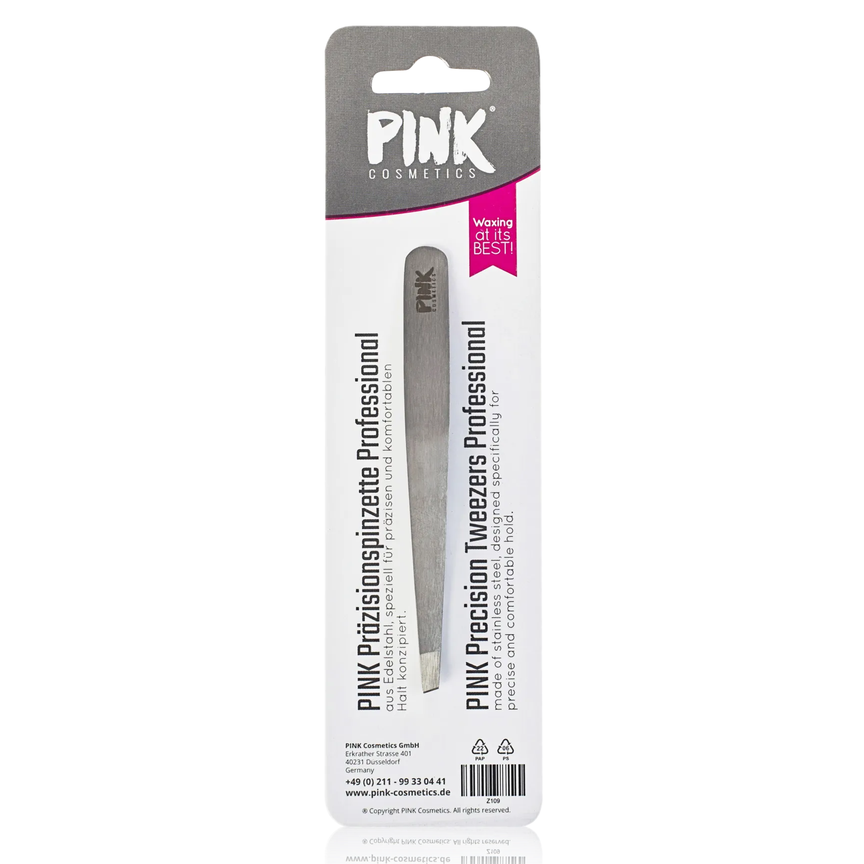 PINK COSMETICS Präzisions-Pinzette Professional, 1stk, Verpackung