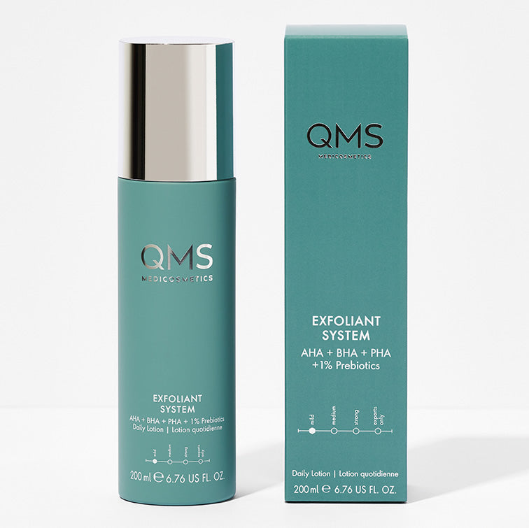 QMS AHA + BHA + PHA Daily Lotion, 200ml, Spender und Umkarton