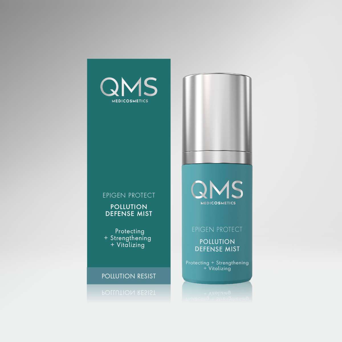 QMS EPIGEN PROTECT Pollution Defense Mist  – Gesichtsspray, 50ml, Spender und Umkarton