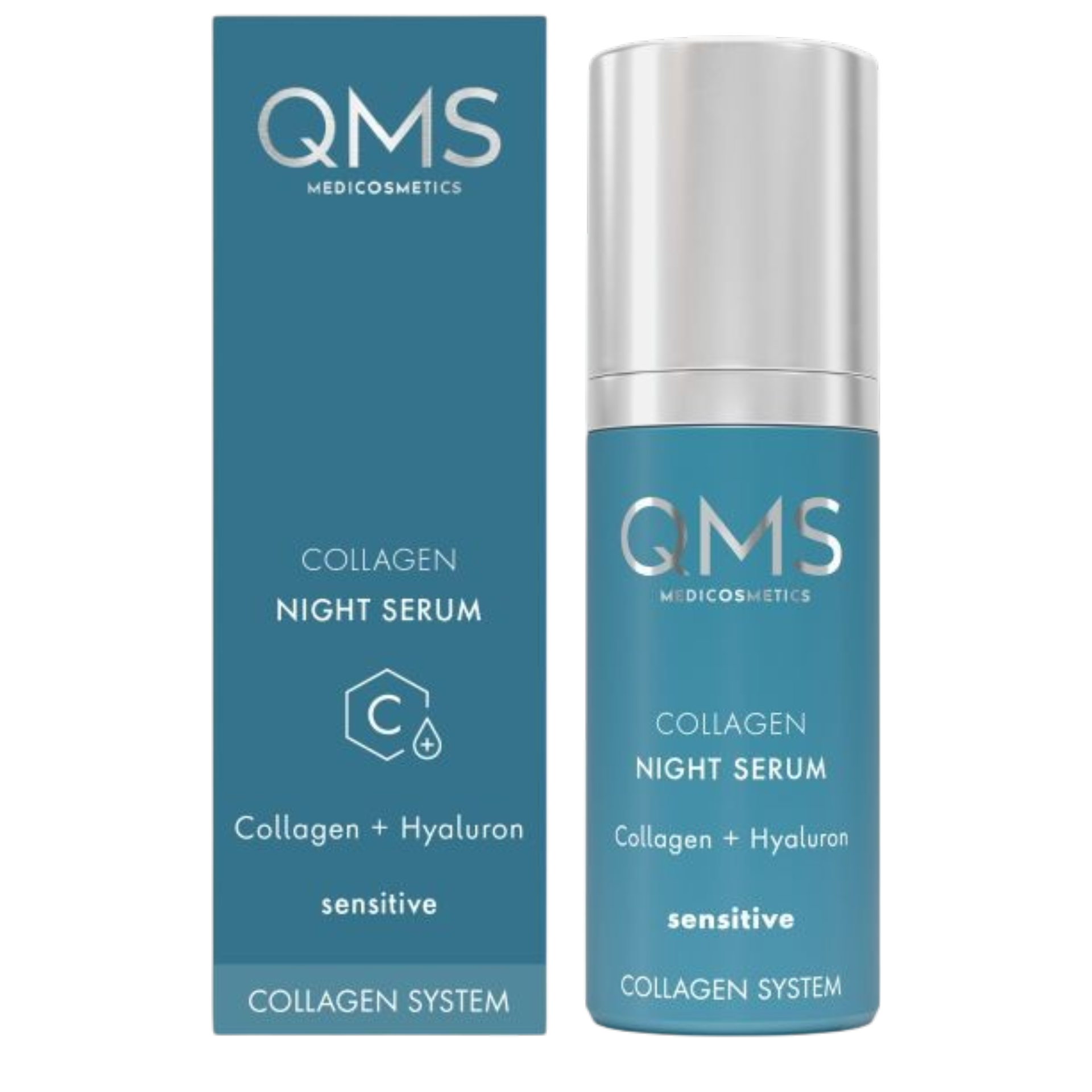 QMS Night Collagen Sensitive Serum, 30ml, Spender und Umkarton