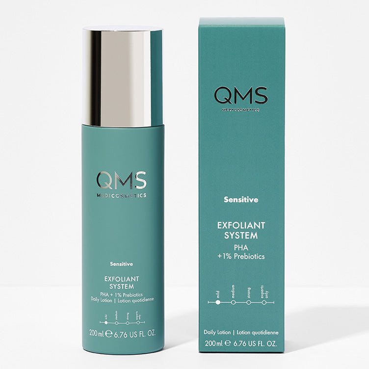 QMS PHA Daily Lotion Sensitive – Peeling für sensible Haut, 200ml, Spender und Umkarton