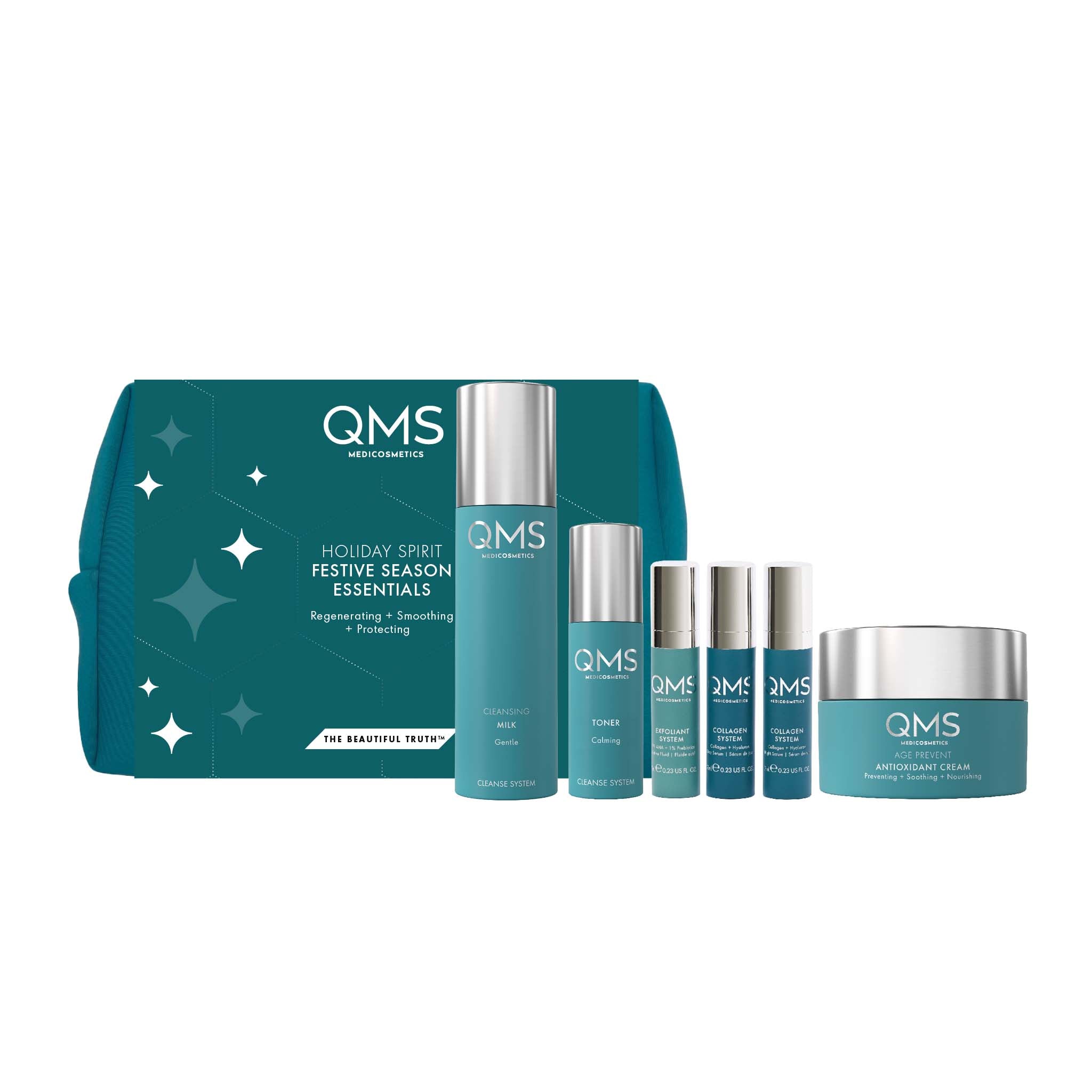 QMS QMS Festive Season Essentials I Limited Edition, 1stk, Produkte und Kosmetiktasche