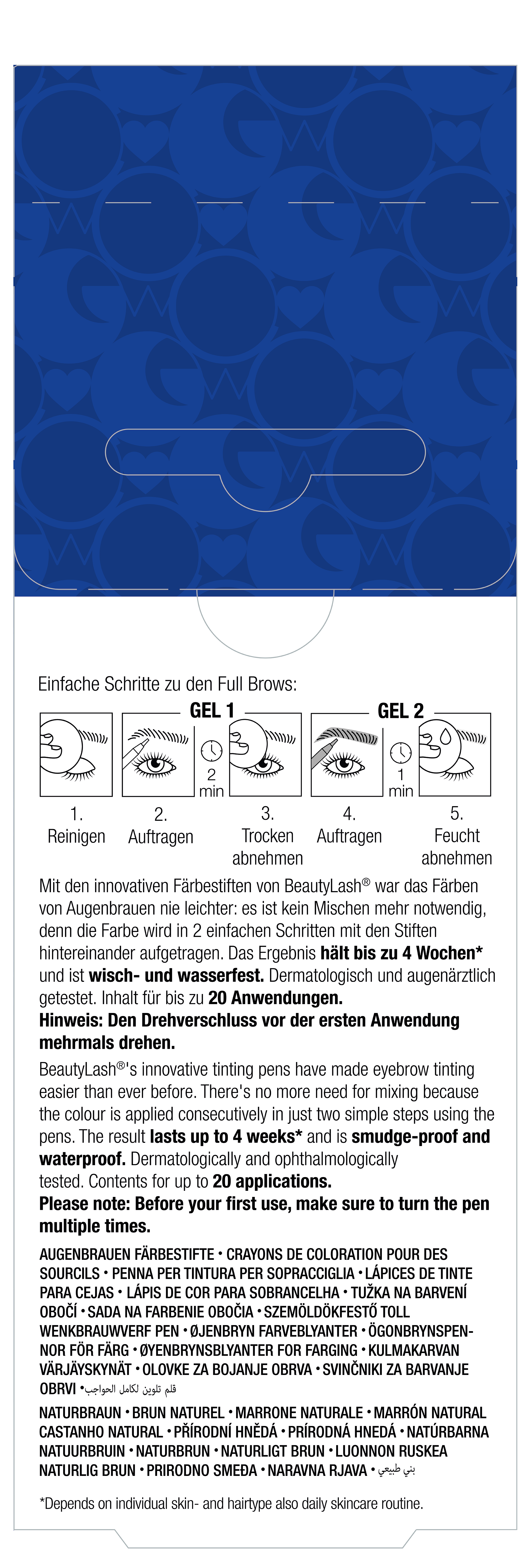 REFECTOCIL Beauty Lash TWO GO – Augenbrauenfarbe Färbestift , ., Verpackung Rückseite