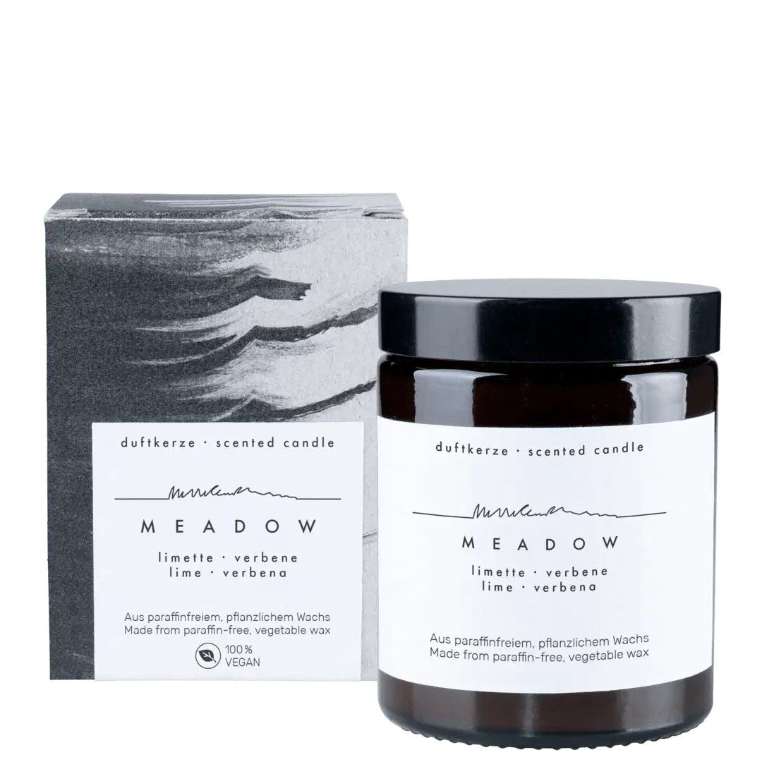 RUCK Duftkerze Meadow - Limette & Verbene, 145g, Glas und Umverpackung