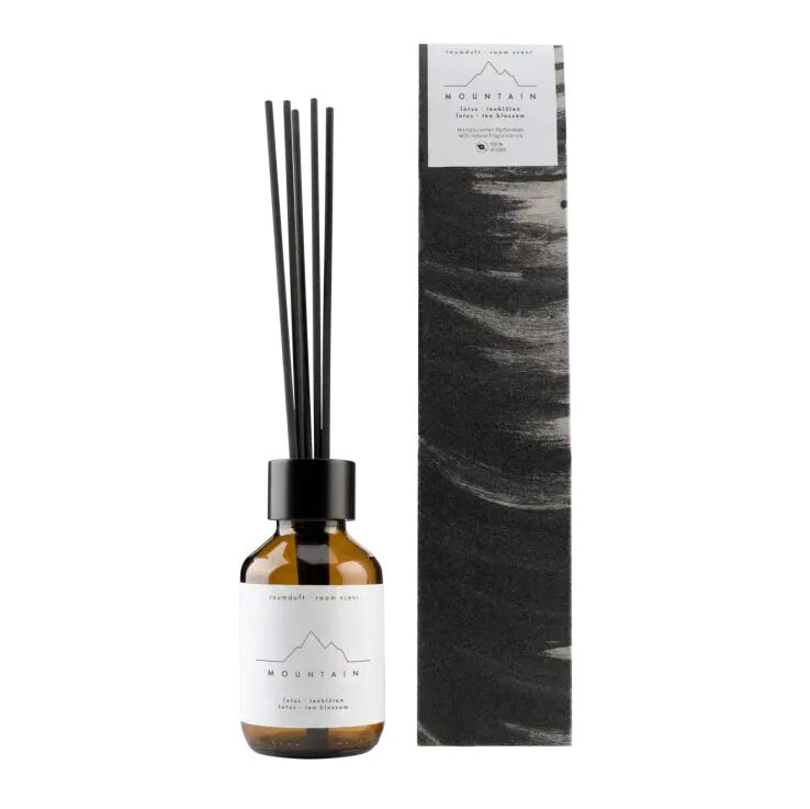 RUCK Raumduft inkl. 4 Duftstäbchen - MOUNTAIN Lotus & Teeblüten, 100ml, Flacon Duftstäbchen und Umkarton