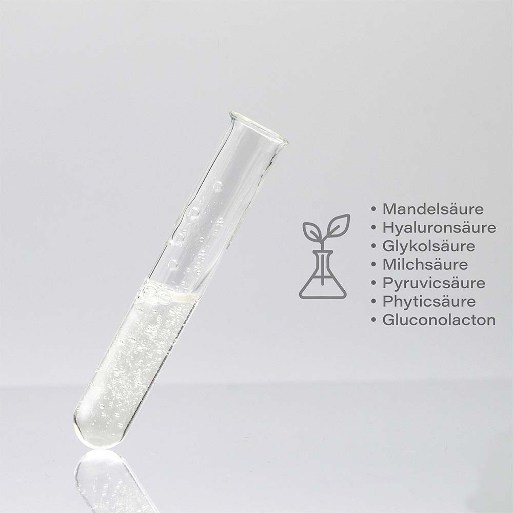 SKINFONIE the peel 10 % mandelic acid & hyaluron – AHA-Peeling, 50ml, Peelingflüssigkeit in Reagenzglas