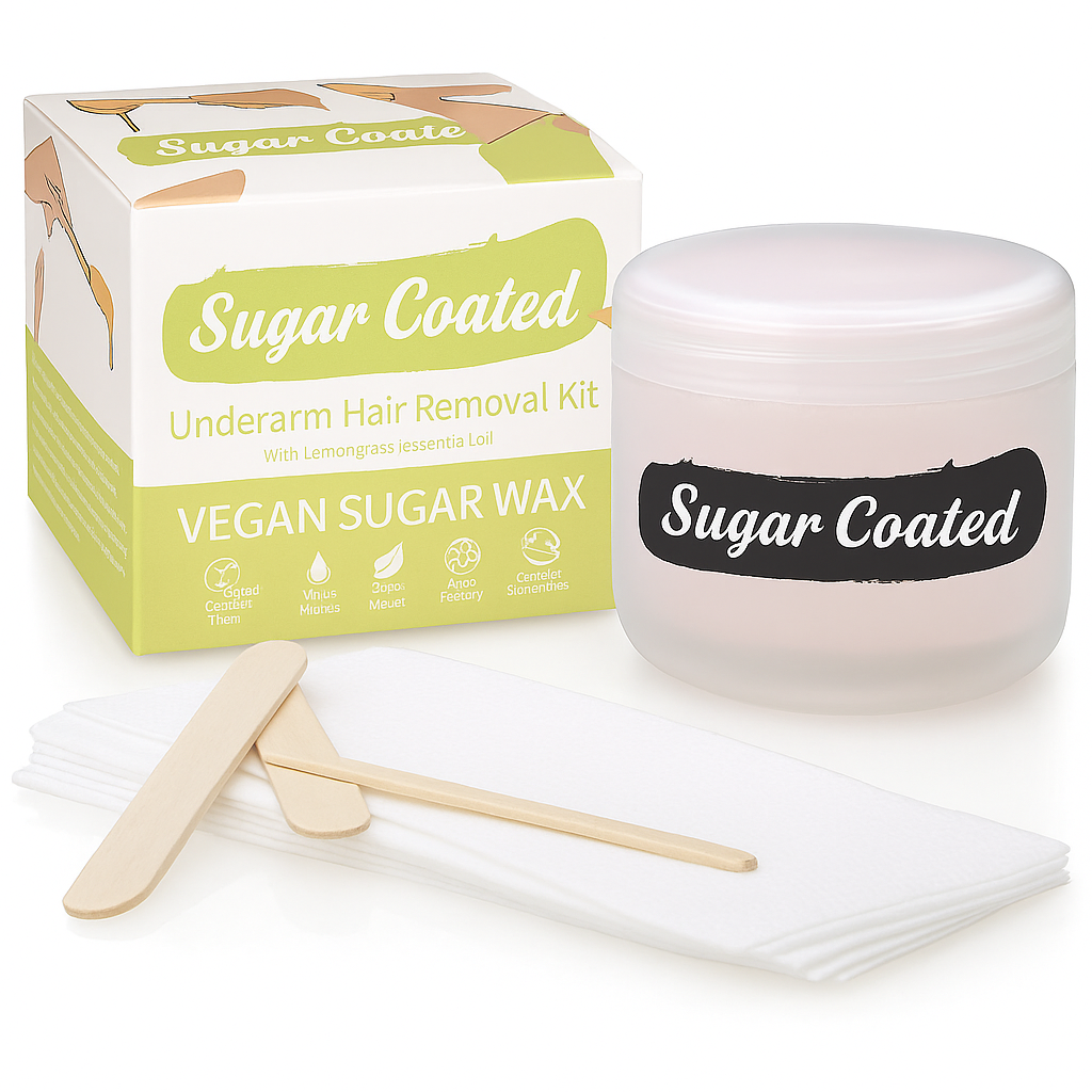 SUGAR COATED Achseln – Haarentfernungs-Set, 1Stk, Umkarton und Einzelprodukte