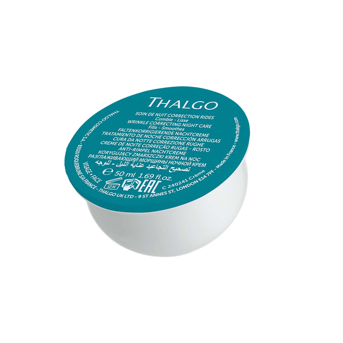 THALGO HYALU-PROCOLLAGÈNE - Faltenkorrigierende Nachtcreme – REFILL , 50ml, Kapsel