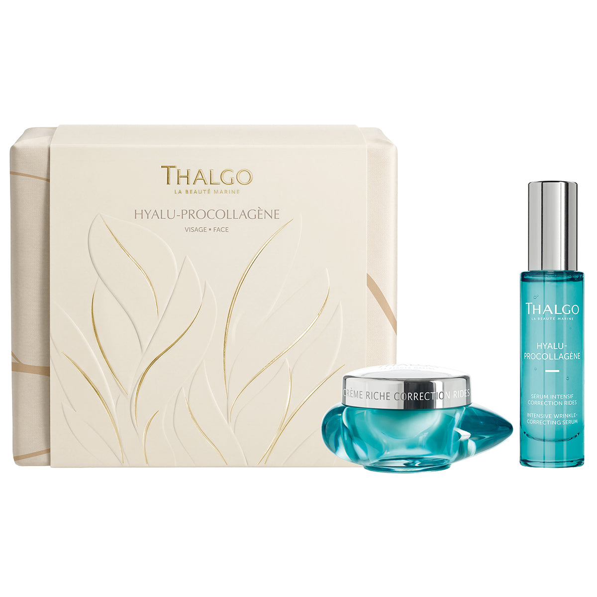 THALGO HYALU-PROCOLLAGÈNE glättendes Duo – Limitiertes Weihnachtsset 2026, -, Geschenkbox und Produkte