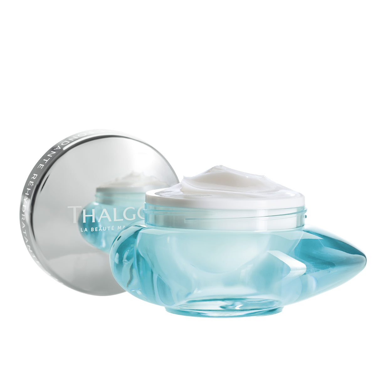 THALGO Source Marine - Crème Fondante Réhydratante 24h - Zartschmelzende Feuchtigkeitscreme – Feuchtigkeitscreme mit Hyaluronsäure, 50ml, Tiegel offen mit Deckel