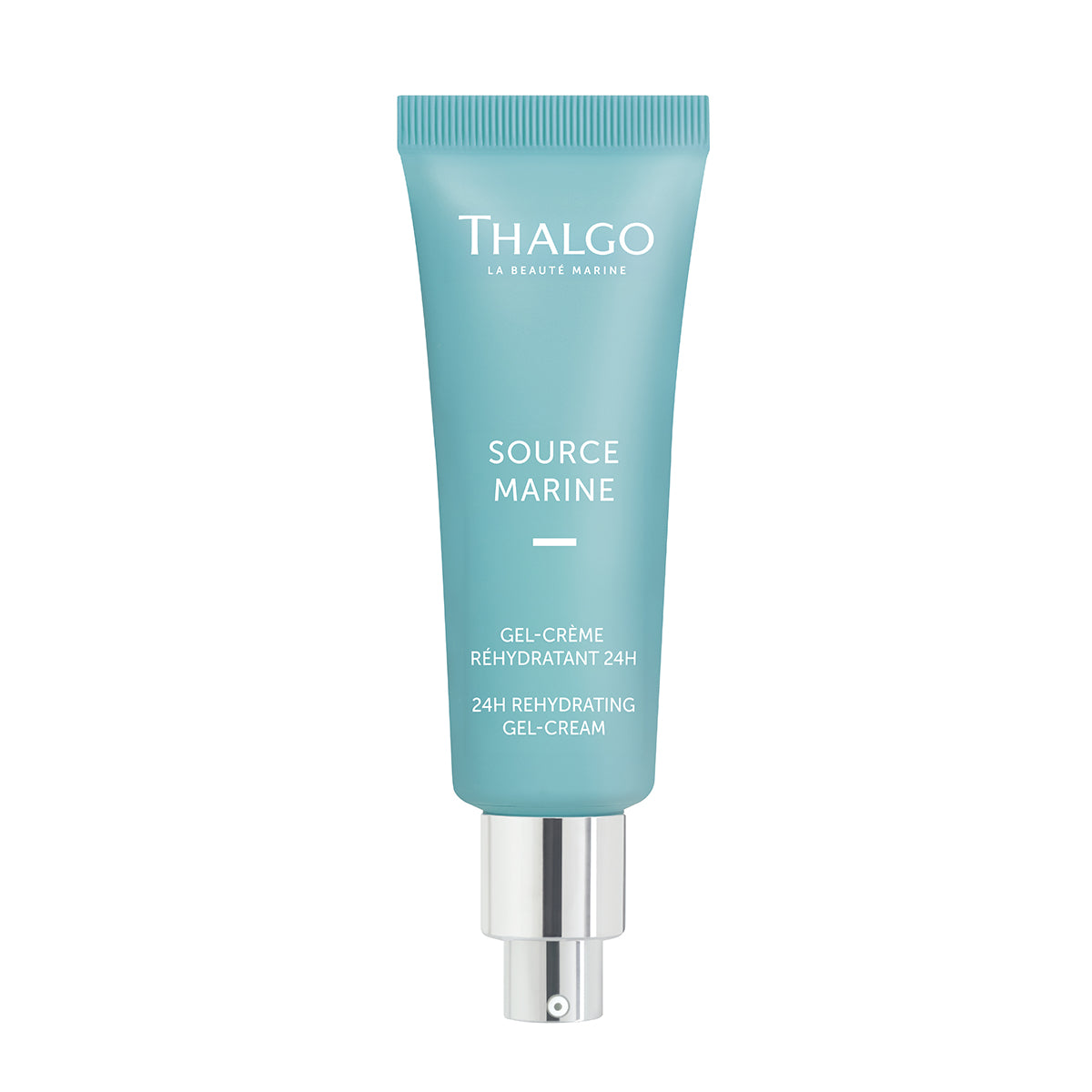 THALGO Source Marine - Gel-Créme Réhydratant 24h - Kühlendes Feuchtigkeitsfluid – Feuchtigkeitsfluid mit Hyaluronsäure, 40ml, Tube offen