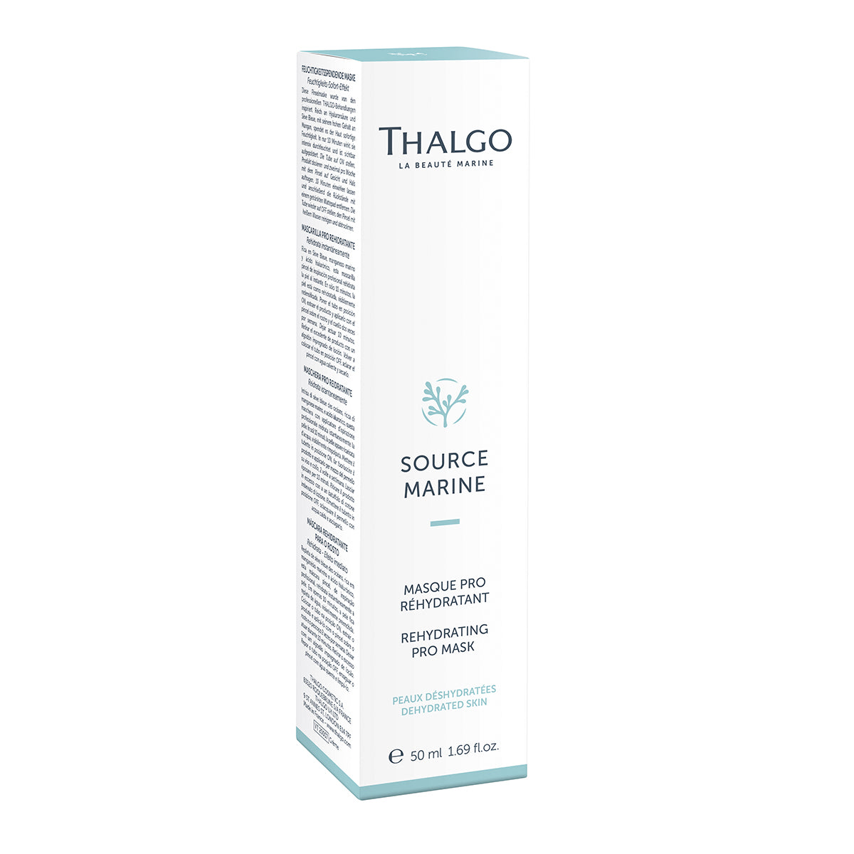 THALGO Source Marine - Masque Pro Réhydratant - Feuchtigkeitsspendende Maske – für feuchtigkeitsarme Haut, 50ml, Umkarton