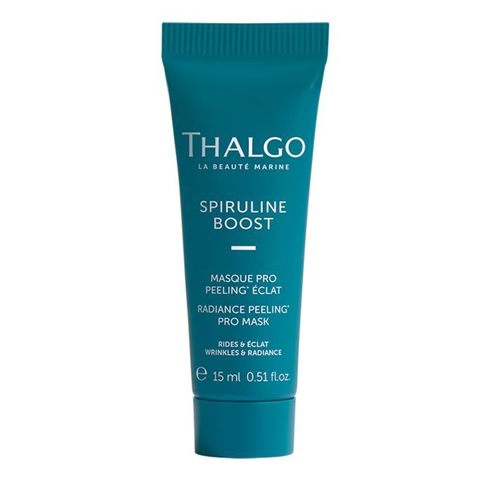 THALGO Spirulina Boost - Vitalisierende Peeling-Maske – Reisegröße, 15ml, Tube