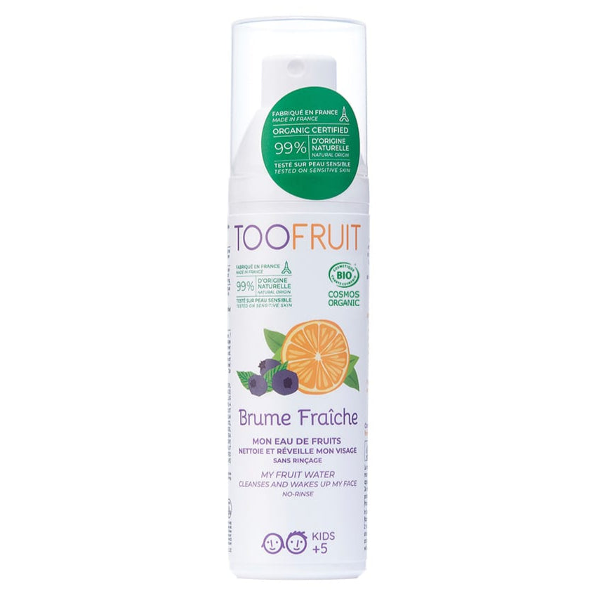 TOOFRUIT Fresh Mist Gesichtsreinigungswasser – Orange - Blaubeere, 100ml, Pumpspender
