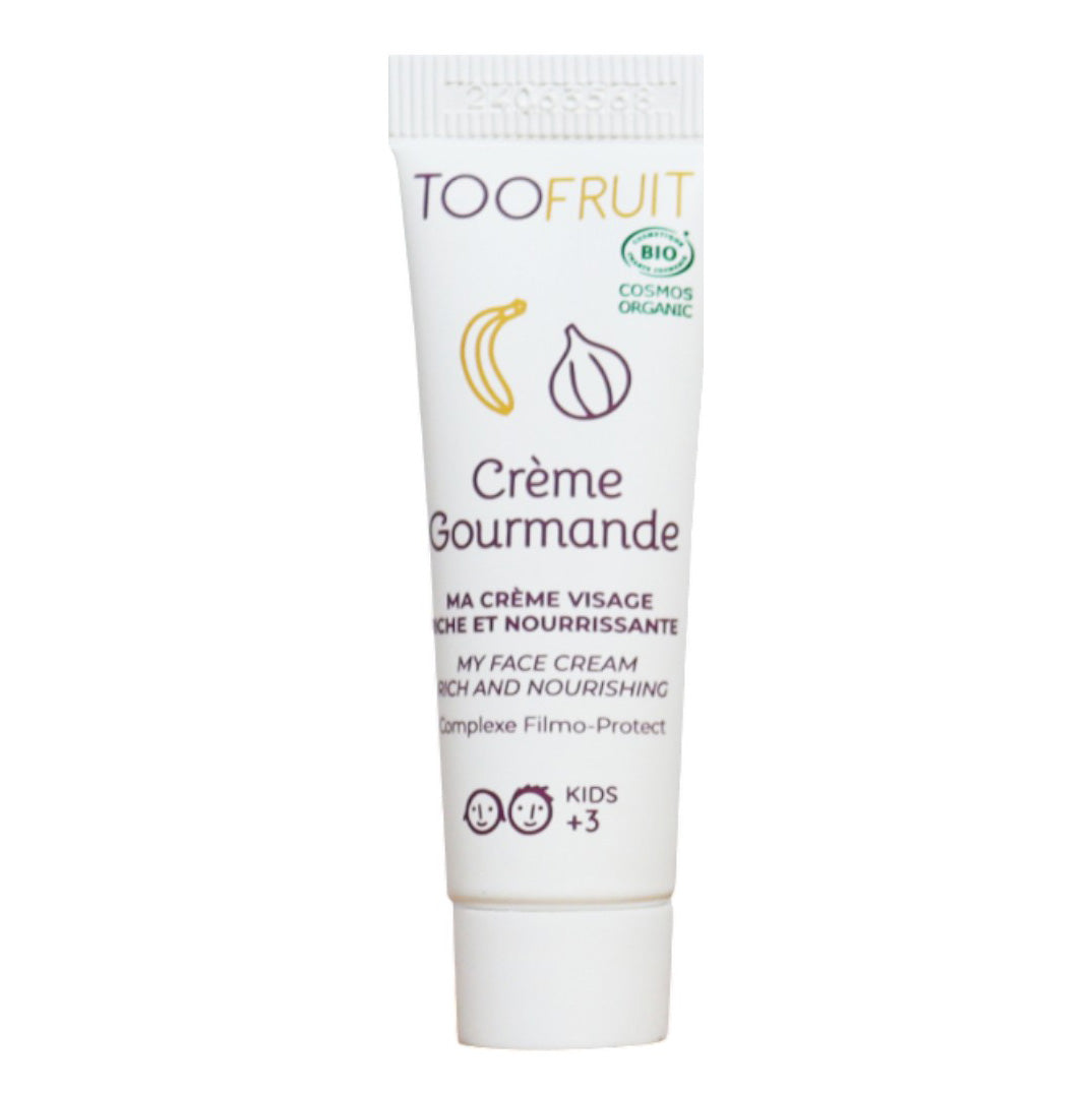 TOOFRUIT Gourmet Cream Gesichtscreme Banane - Feige – Reisegröße, 10ml, Tube