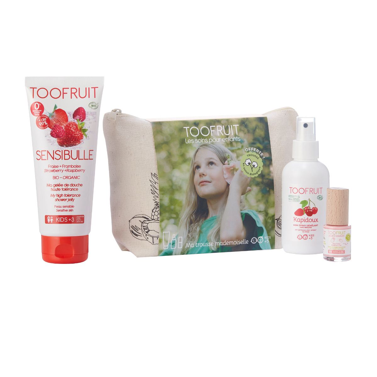 TOOFRUIT Mein Erdbeer-Set – mit Fair Trade Baumwolltasche, 1Stk, Tasche und Einzelprodukte