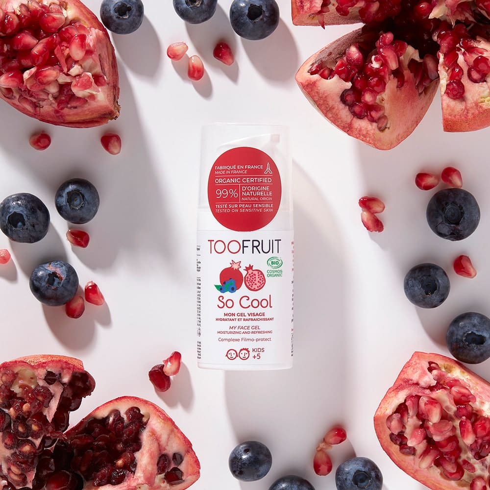 TOOFRUIT So Cool Erfrischungsgel – 30ml, Pumpspender mit Granatäpfeln und Blaubeeren