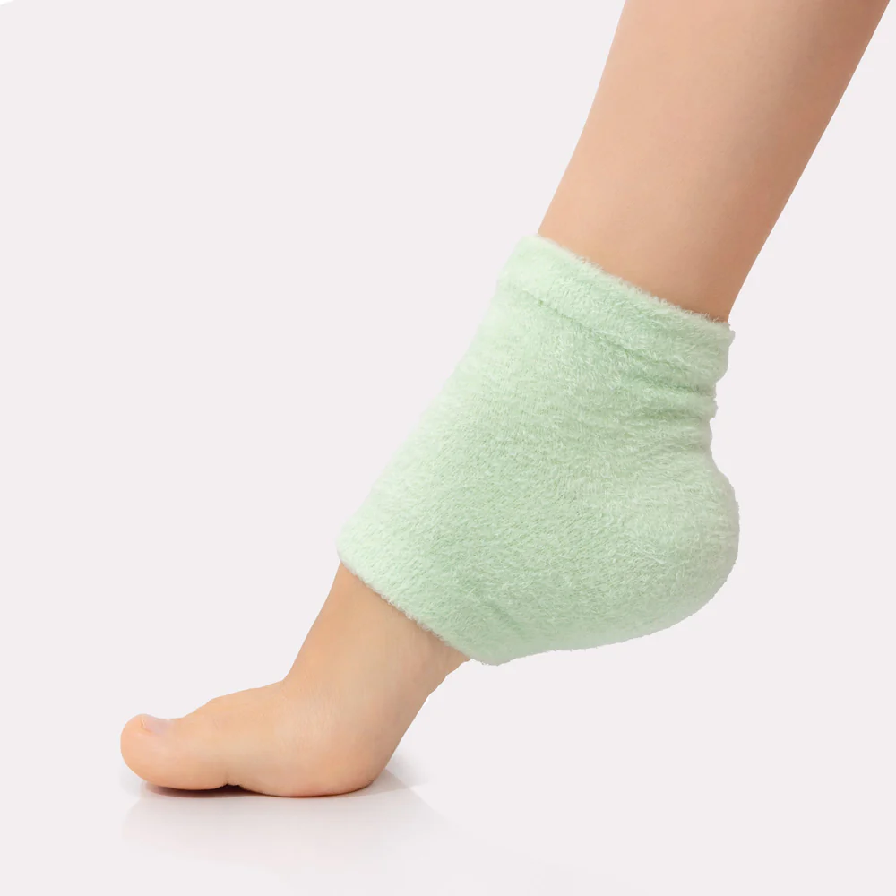 VOESH Moisturizing Heel Socks – mint, 1Paar, Fersenstrumpf an Fuß
