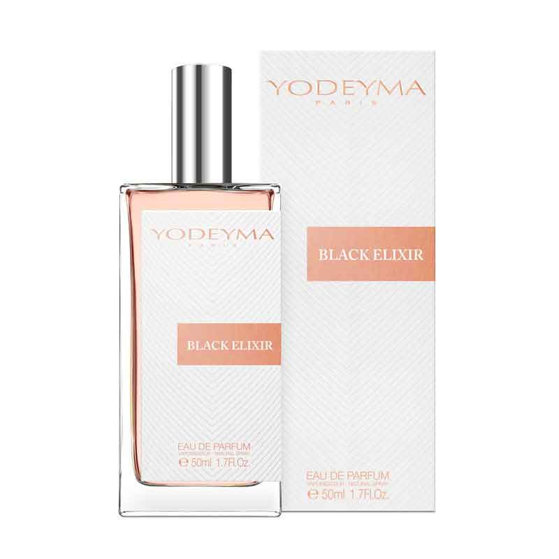 YODEYMA Black Elixir – orientalischer Damenduft, 50ml, Flacon und Umkarton
