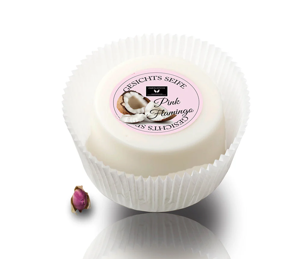 ZARTGEFÜHL Luxus-Gesichtsseife "Pink Flamingo" – Duftrichtung Kokos Limone, 100g
