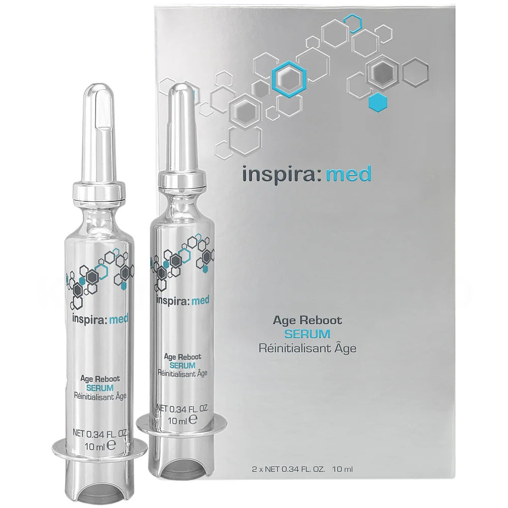 INSPIRA:COSMETICS inspira:med Age Reboot Serum – Zellaktivierendes Anti-Aging-Konzentrat, 2x10ml, Ampullen und Umkarton