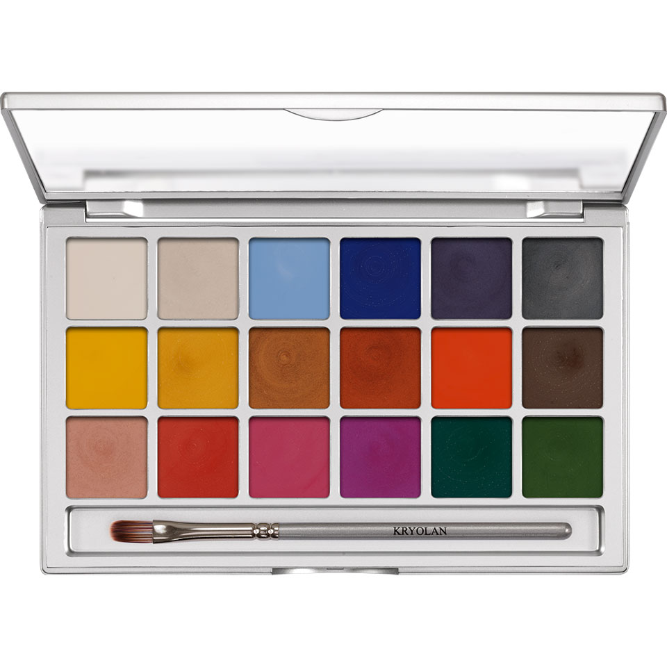 Kryolan Shimmering Vision Palette 18 Farben