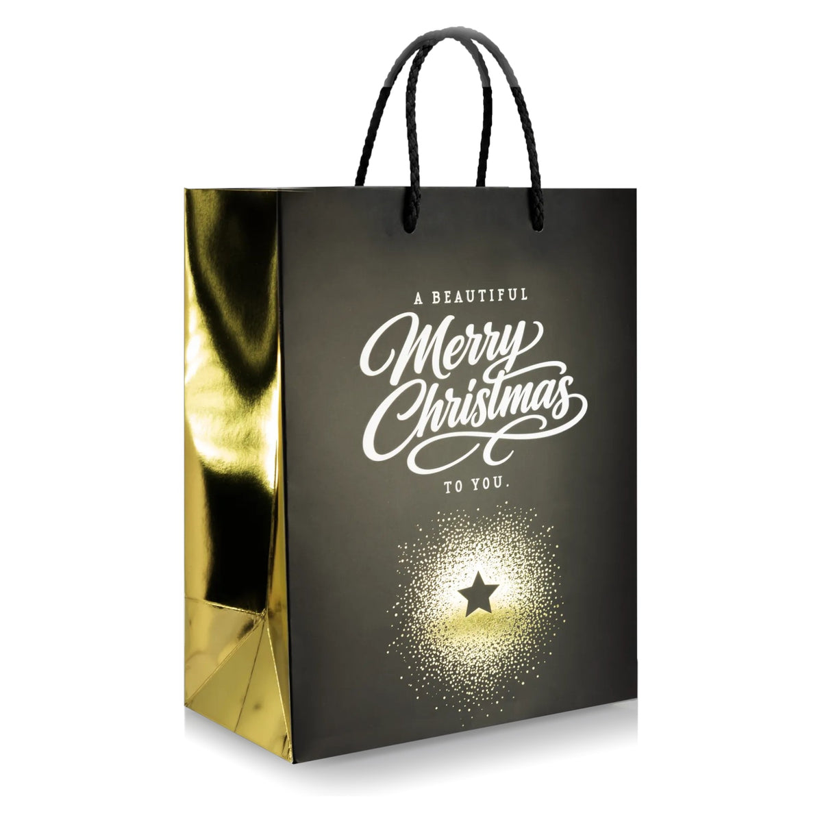 Papier-Tragetasche "Merry Christmas" 17,8 x 10,3 x 22,8 cm