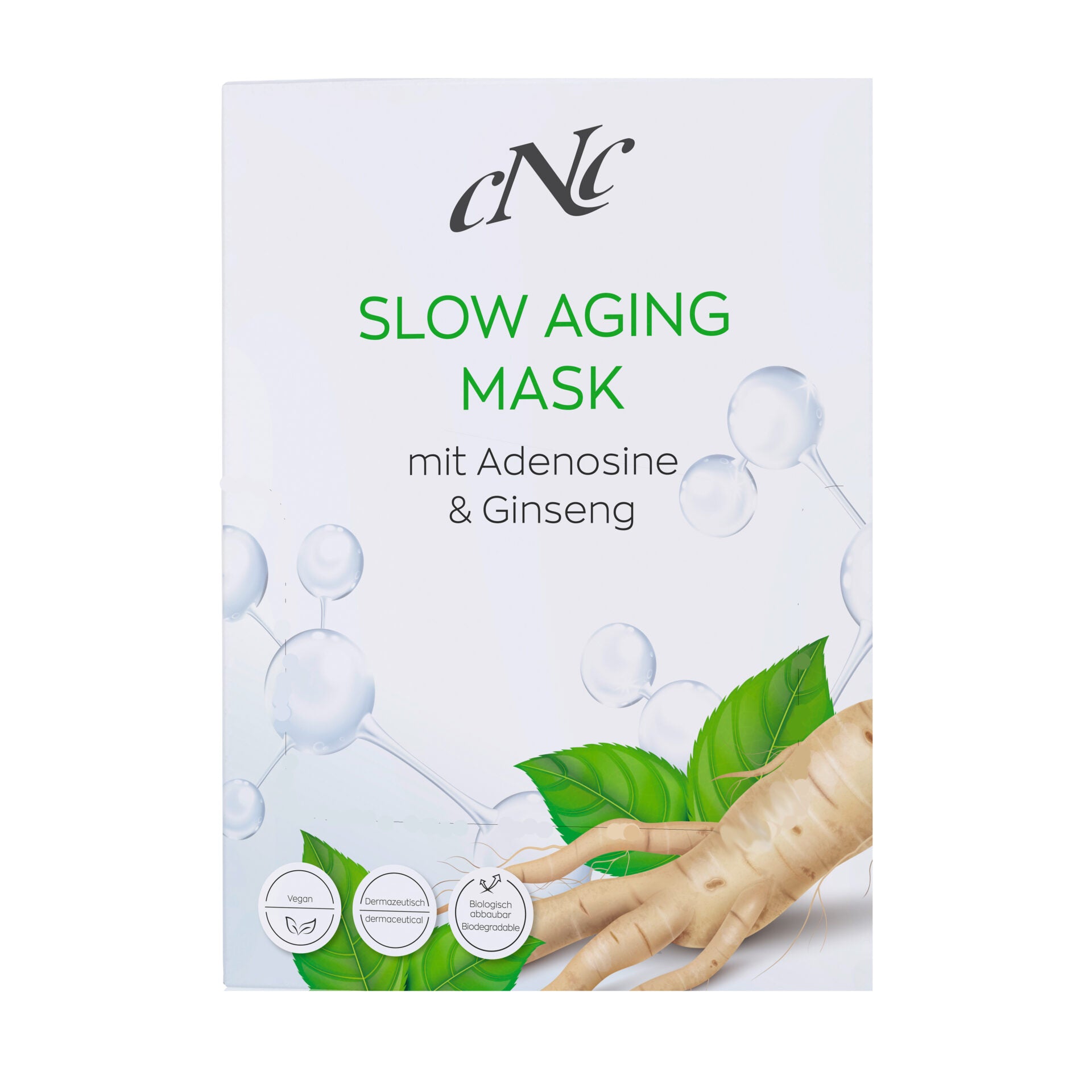 CNC Slow Aging Mask mit Adenosin & Ginseng –  Aktiviert die Zellerneuerung und die Entstehung von Zeichen stressbedingter vorzeitiger Hautalterung werden verzögert. , 1St.