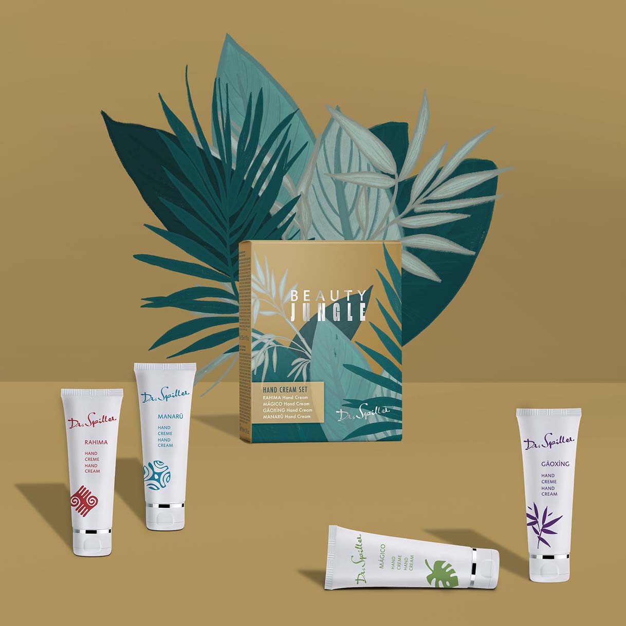 DR SPILLER Beauty Jungle Handcreme Set – Geschenkbox und Produkte, 4x50ml