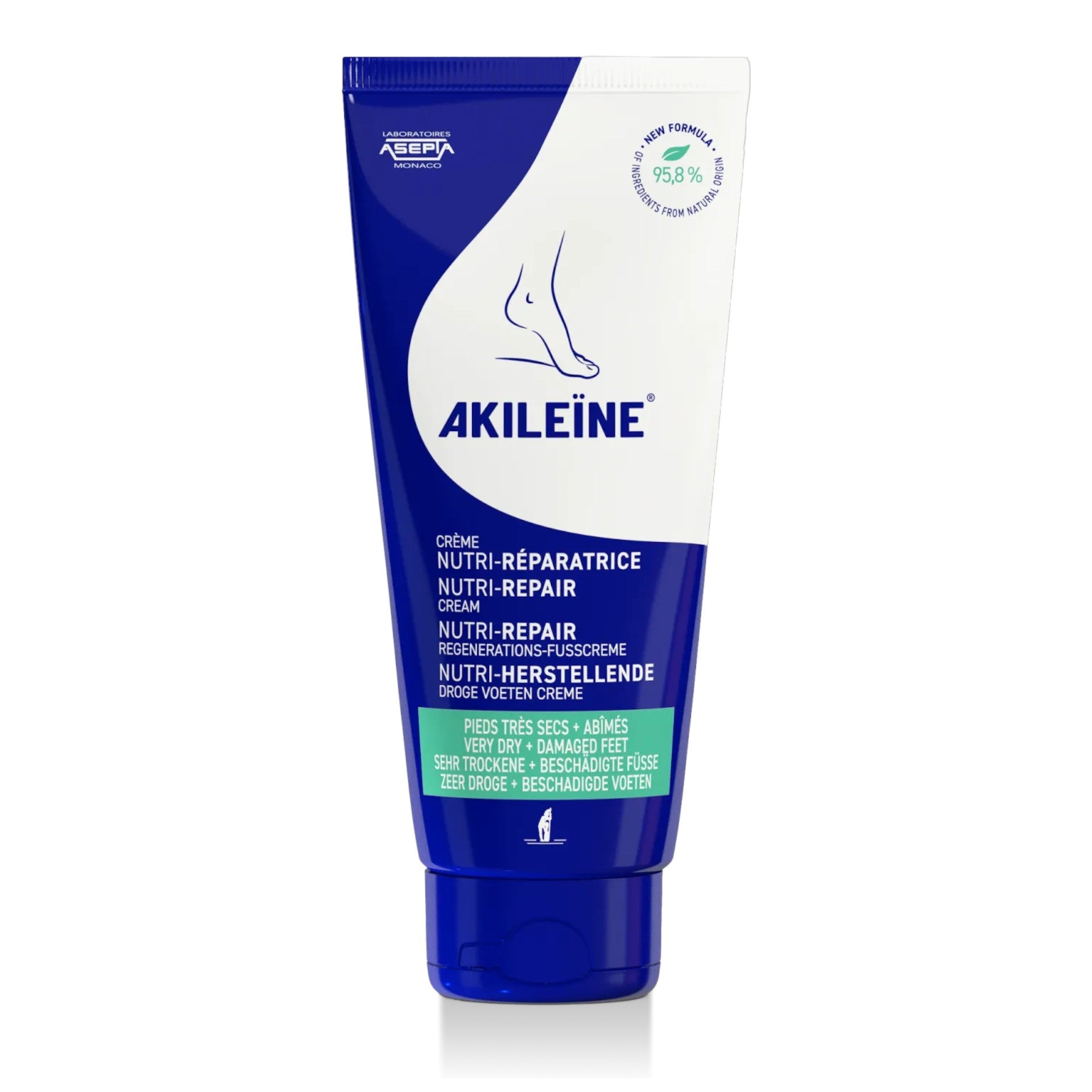 AKILEINE Nutri-Repair Regenerations-Fußcreme – Pflege & Reparatur, 100ml, Tube