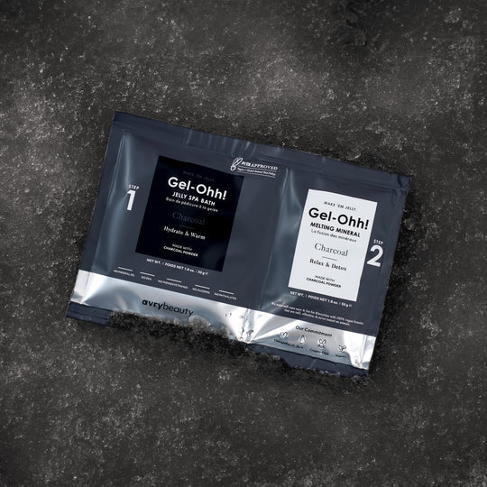 AVRYBEAUTY Gel-Ohh! Jelly Spa Bath - Charcoal – Erfrischendes Detox-Fußbad mit Aktivkohle, Zitronengras &amp; Ingwer – für pure Frische und Tiefenreinigung, 100gr., 1