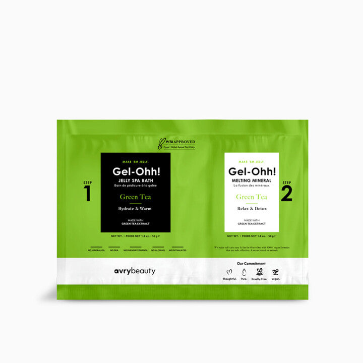 AVRYBEAUTY Gel-Ohh! Jelly Spa Bath - Green Tea – Belebendes Jelly-Fußbad mit grünem Tee – antioxidativ, beruhigend &amp; hautglättend, 100gr.