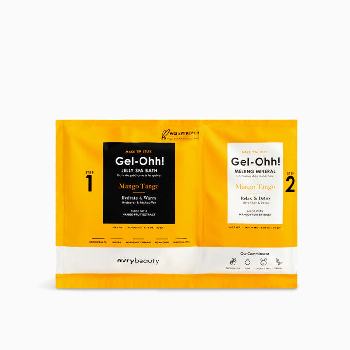 AVRYBEAUTY Gel-Ohh! Jelly Spa Bath - Mango Tango – Fruchtiges Jelly-Fußbad mit Mango-Extrakt – glättend, regenerierend und antioxidativ, 100gr.