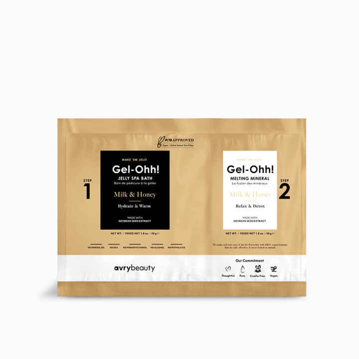 AVRYBEAUTY Gel-Ohh! Jelly Spa Bath - Milk & Honey – Milk &amp; Honey Sanftes Jelly-Fußbad mit Milch und Honig – für beruhigte, entspannte und zart gepflegte Füße, 100gr.