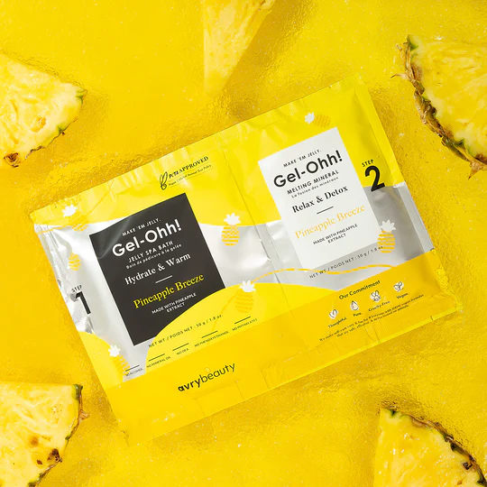 AVRYBEAUTY Gel-Ohh! Jelly Spa Bath - Pineapple Breeze – Erfrischendes Jelly-Fußbad mit Ananas-Extrakt – glättend, aufhellend und Anti-Aging, 100gr., 1