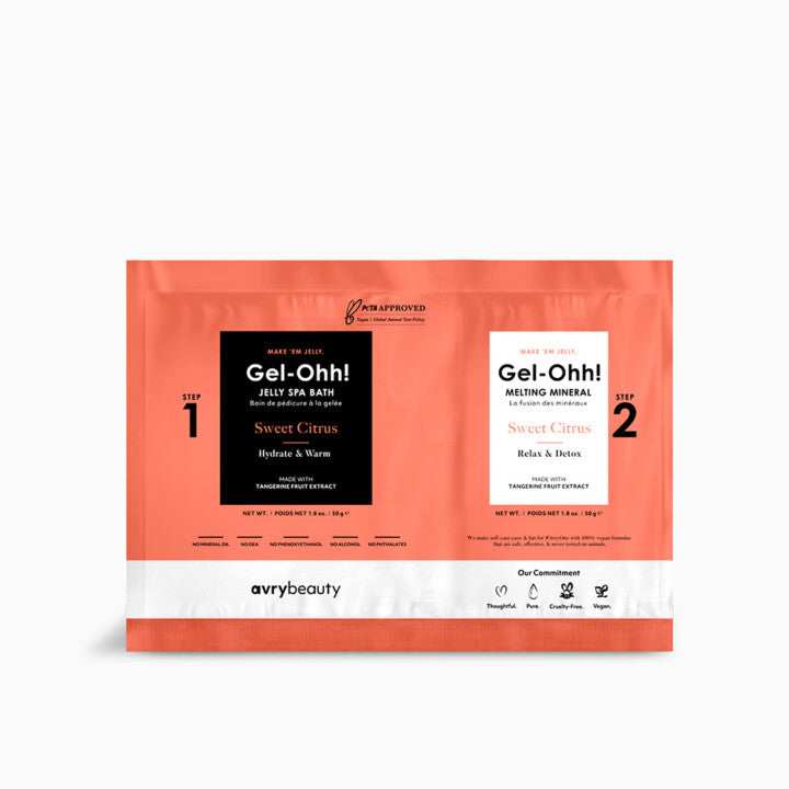 AVRYBEAUTY Gel-Ohh! Jelly Spa Bath - Sweet Citrus – Belebendes Jelly-Fußbad mit Mandarinenfruchtextrakt – antioxidativ, aufhellend &amp; erfrischend, 100gr.