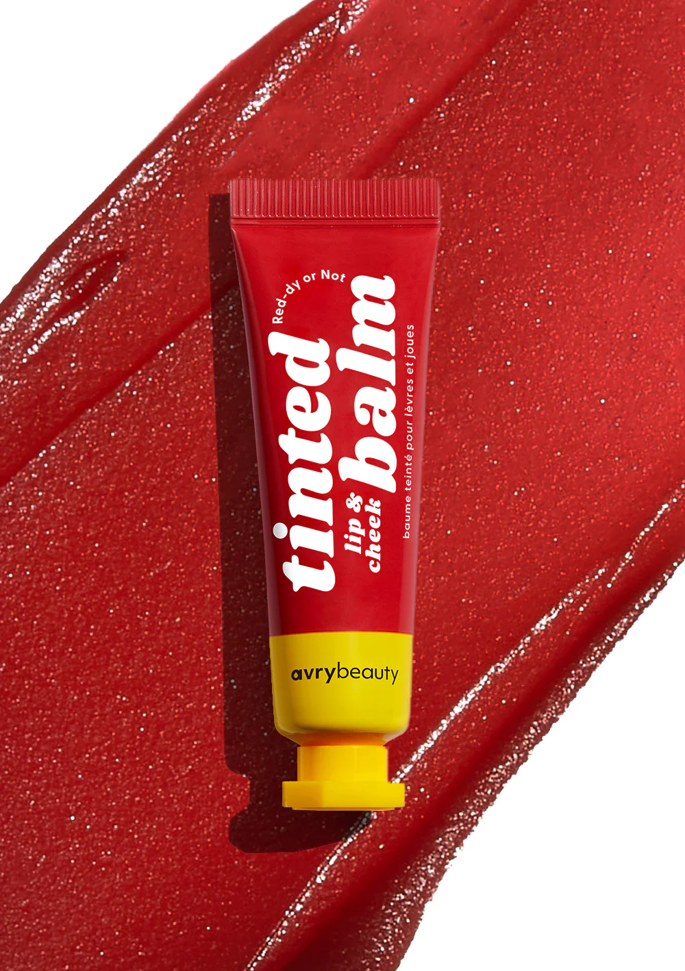 AVRYBEAUTY Lip & Cheek Tinted Balm - Red-dy or Not – Der frische Rotton verleiht deinem Look eine lebendige, energiegeladene Ausstrahlung und sorgt im Handumdrehen für mehr Präsenz und Frische, 10ml, Farbbeispiel