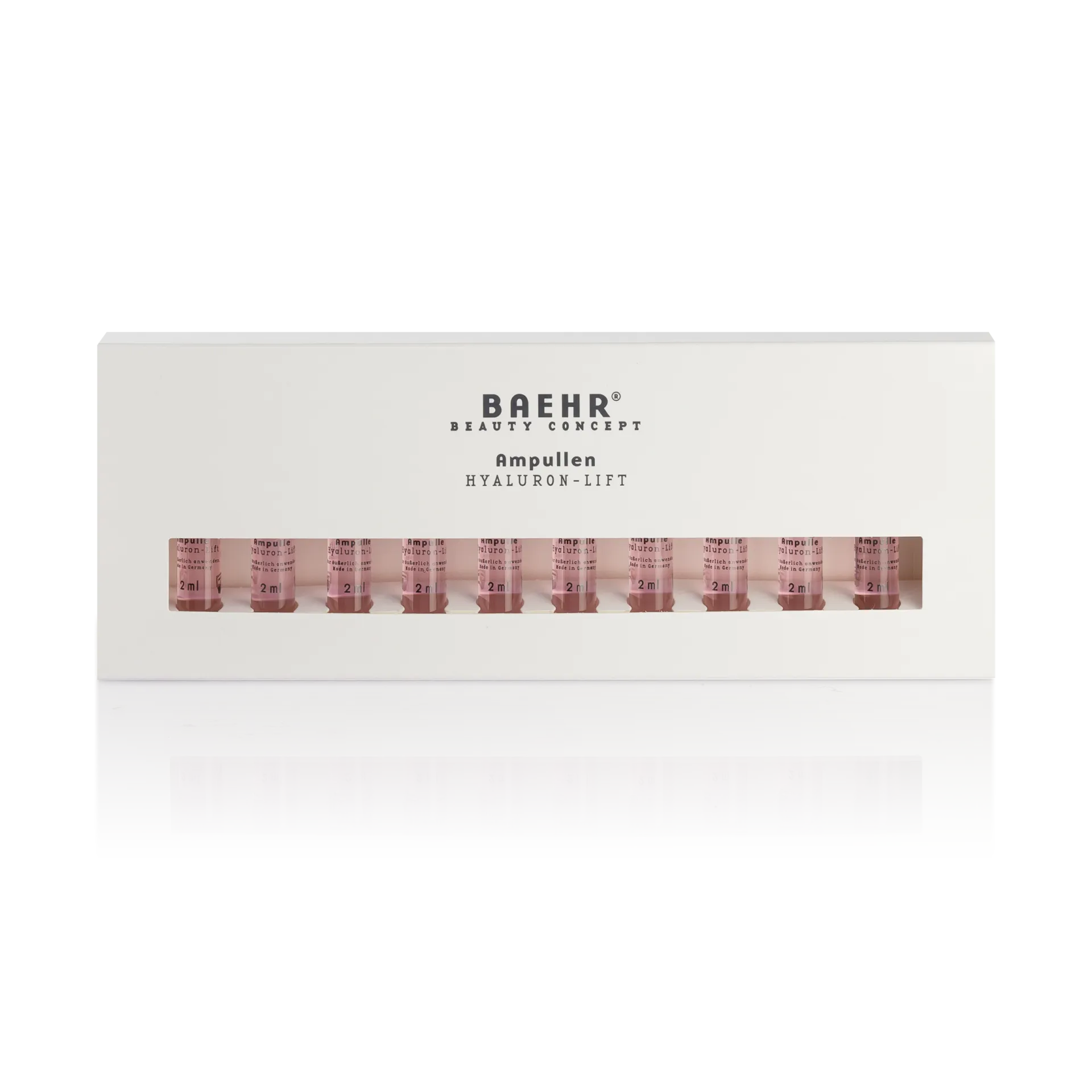 BAEHR beauty concept Ampulle Hyaluron Lift  – Feuchtigkeits Boost & Glättung, 10x2ml, Umkarton