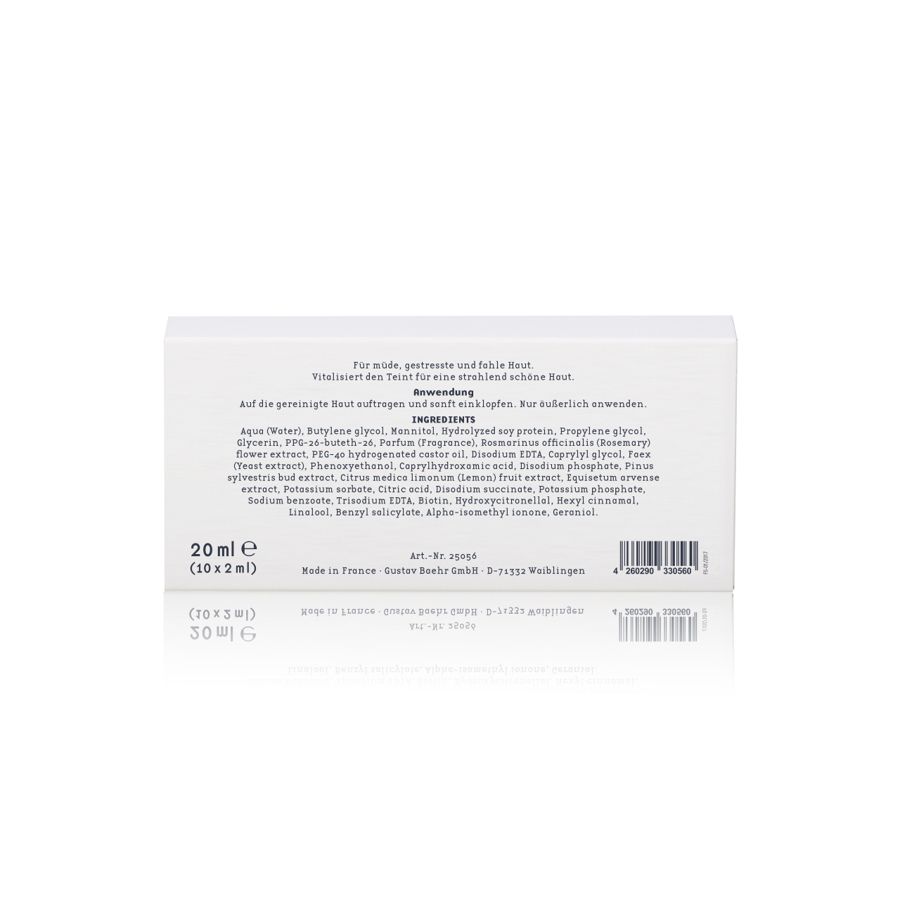 BAEHR beauty concept Ampulle Oxygenant , 10x2ml, Umkarton Rückseite